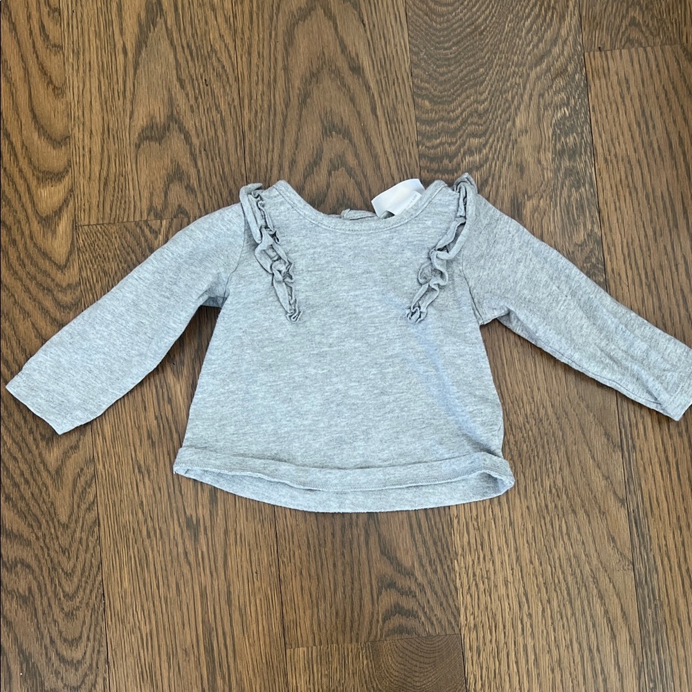 Bloomies Baby Baby Girl Grey Long Sleeve 6M | Spring Summer Tops - Picture 1 of 3